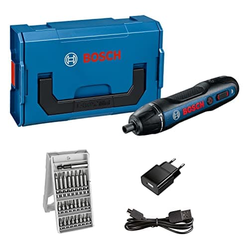 Bosch Professional GO - Atornillador a batería (3,6V, 25 puntas, L-BOXX Mini), Color, Size
