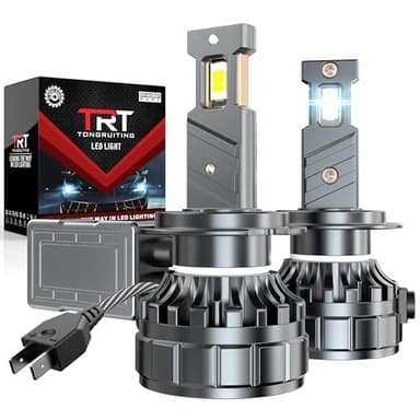 Tongruiting H7 Bombillas LED 130W 32000LM, 6000K Blanco Faros de Coche, 1:1 Faros de Reemplazo para Auto Halógeno Kit de Conversión, Paquete de 2