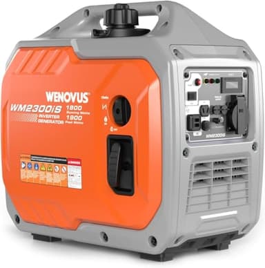 WENOVUS Grupo Electrogene Silenciador Inverter 1900W Gasolina Grupo Generador Eléctrico Portátil 4 Tiempos 2 USB Pantalla LED 3 en 1 y 2 enchufes 230 V, Grupo Electrogene Ligero Para Caravanas, Gar