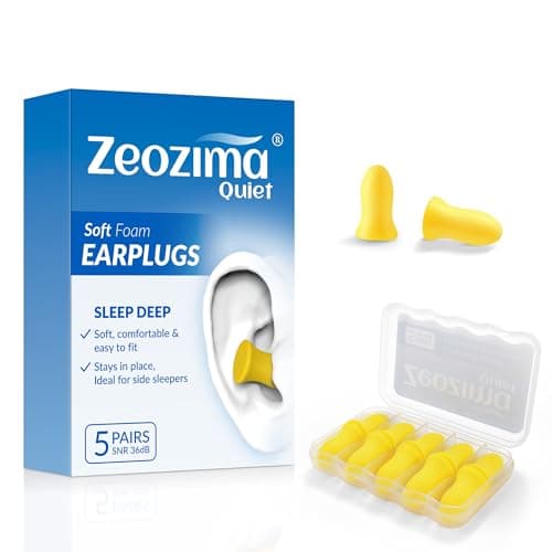 #1 Zeozima Tapones Oídos Ruido Dormir-Los mejores tapones de espuma con cancelación de ruido y protección auditiva NRR 36, 5 pares