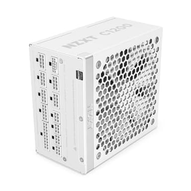 NZXT C1200 Gold ATX 3.1 - Fuente de alimentación para PC Gaming Totalmente Modular de bajo Ruido - 1200 W - 80 Plus Gold - Conector 2×6 de 12 V - Condensadores 100% japoneses - Blanco