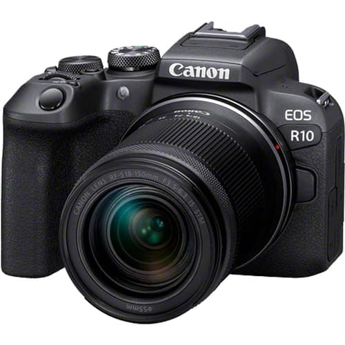 CANON EOS R10 Cámara Mirrorless + Objetivo RF-S 18-150 mm F4.5-6.3 IS STM, Cámara Evil APS-C (24,2 MP) -4 EV, Vídeo 4K 60 fps, Dual Pixel CMOS AF II, Pantalla Táctil de Ángulo Variable, Negro