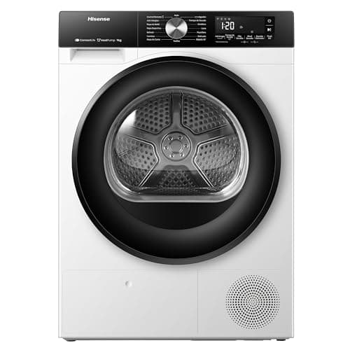Hisense DH3S902BW3 - Secadora, 9 kg, Secado Auto Dry, Secado Rápido, Secado Anti Arrugas, Secado Allergy Care, Secado Anti Enredos, Estante de Secado, Blanco
