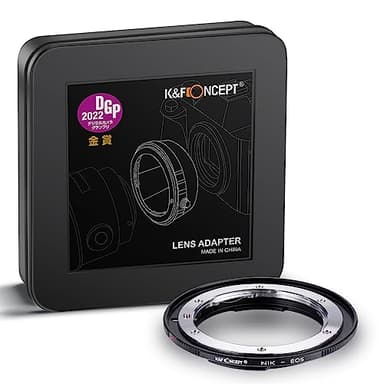 K&F Concept Adaptador de Objetivo NIK F-EOS,Anillo Adaptador de Montura Lente Compatible con Objetivos Lentes Nikon F AI AI-S a Cuerpo de Cámara Canon EF EF-S EOS Mount, Anillo Adaptador Manual Lens