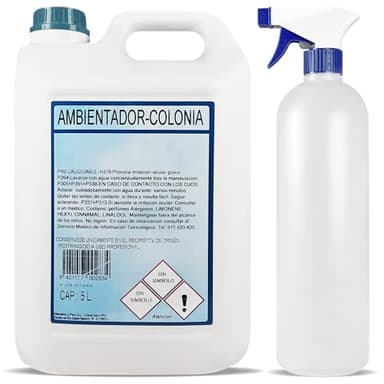 Ambientador Colonia Líquido 5 litros + Spray Rellenable 500 ml | Hogar, Empresas, Negocio