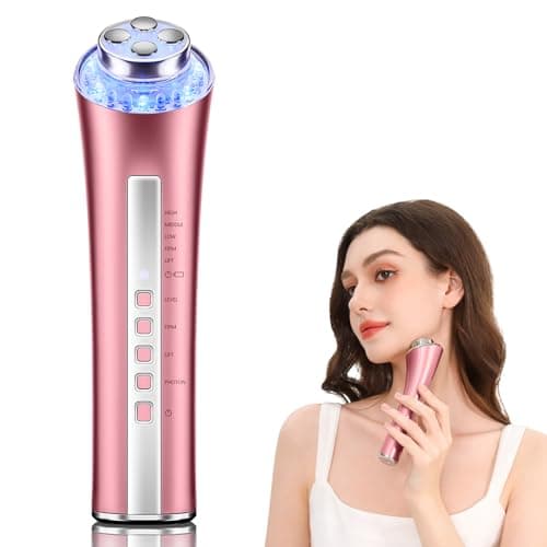 CARER SPARK Dispositivo de Radiofrecuencia Facial Masajeador Facial Contra las Arrugas y 3 Terapias de Luz LED para Reducir las Líneas Finas Anti-Envejecimiento y Reafirmar la Piel