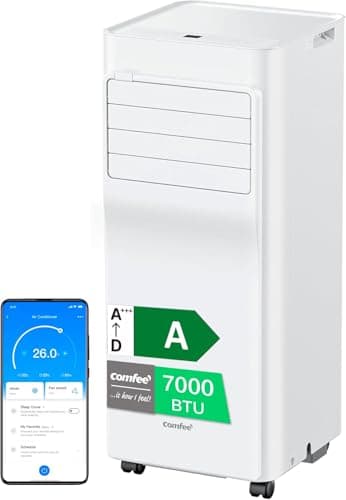 COMFEE Pingüino Aire Acondicionado Portátil 7000 BTU / 1800 Frigorías Breezy Cool Pro – Enfriador de Aire de Bajo Consumo con App Control - Climatizador 3 en 1 Refrigera, Ventila y Deshumidifica