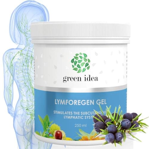 Green idea - Drenaje linfatico – LYMFOREGEN Gel - Estimula el sistema linfático con 15 hierbas y aceites esenciales – Lipedema - Piernas cansadas - Presoterapia - Fórmula activa de hierbas 50 ml