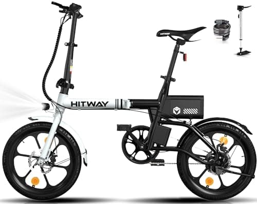 HITWAY Bicicleta Eléctrica Plegable, 16"×2.5" Bici Eléctrica de Batería Extraíble Alcance hasta 25-60km, E-Bike para Camino de la Ciudad
