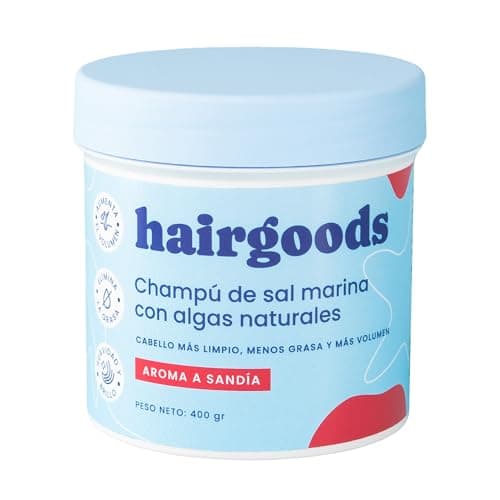 hairgoods - Champú pelo graso de sal marina con algas naturales, exfoliante capilar, champú purificante, champú volumen para cabello fino