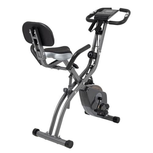 Bicicleta Estática Plegable con Resistencia Magnética Ajustable en 10 Niveles | Bicicleta Estática Plegable Vertical y Recostada para Uso Doméstico, Equipo de Ejercicio para Entrenamiento en Casa