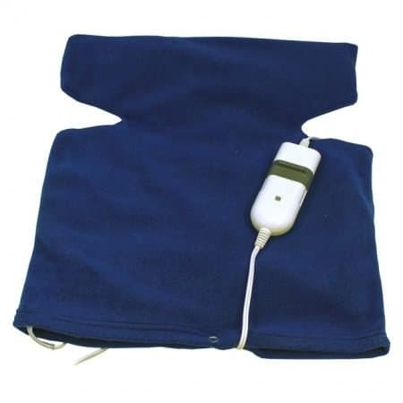 Almohadilla Electrica Tipo Chaleco Terapeutica Cuello Cervicales y Espalda 3 niveles de calor 2592c, microfibra, Azul