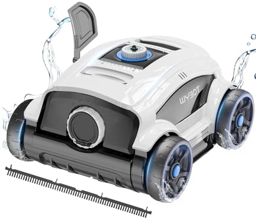 WYBOT Robot Piscina para 130 Minutos de Uso, Limpiafondos Piscina Fuerte Succión, Doble Motor, Rápida Eliminación del Agua, Aspirador para Piscinas Elevadas/Exteriores de hasta 100m²