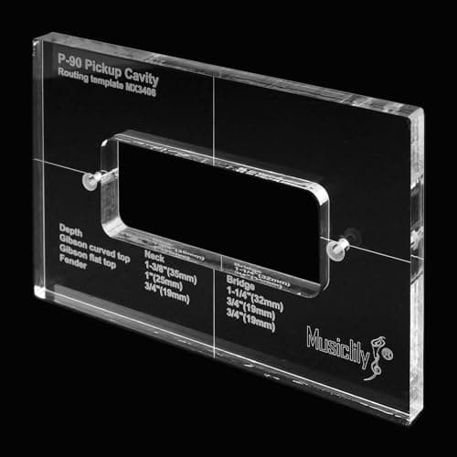 Musiclily Pro CNC Preciso Acrílico Plantilla Fresado de Pastilla P-90 Routing Template para Cuerpo de Guitarra Eléctrica