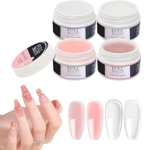 4 * 15 ml Gel Constructor Uñas Profesional,Gel Constructor Uñas Profesional,Kit de gel para arte de uñas de 15 ml,LED/UV-Densidad Media-Para Extensiones y Modelado-Gel Para Uñas-Builder Gel Uñas