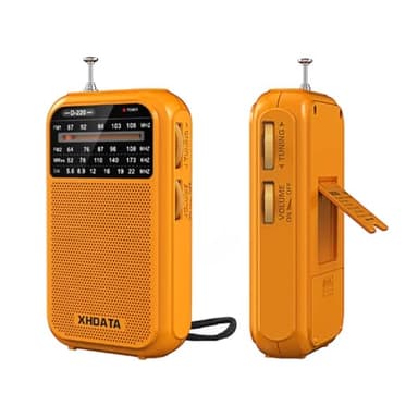 XHDATA D220 Radio Portátil Pequeña FM Am SW Radio, Transistores Radio Pequeños, Mini Radio de Bolsillo con Excelente Recepción, Familia y Personas Mayores (Naranja)