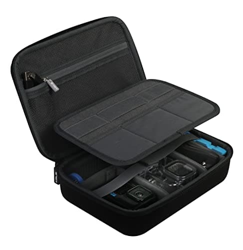 JSVER Funda para GoPro Hero 13/12/11/10/9 Estuche de Transporte Resistente al Agua Compatible con GoPro Hero 8/7/6/5/dji Osmo Action, AKASO/Campark/YI Action Camera y más Accesorios-Negro