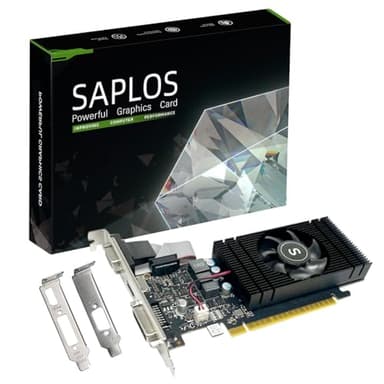 SAPLOS Geforce GTX 750 Ti Tarjeta gráfica, 4GB GDDR5 128-bit, DVI-D, HDMI, VGA, Perfil bajo, Tarjeta de Video para PC, GPU, PCI Express x16
