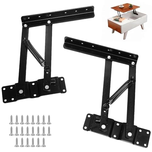 2 Piezas Muelles de Bisagra de Muebles, Acero Laminado en Frío Mecanismo Mesa Elevable Bisagras Abatibles, Herrajes para Mesas Plegables, Bisagra Abatiblepara Mesa de Centro (2)