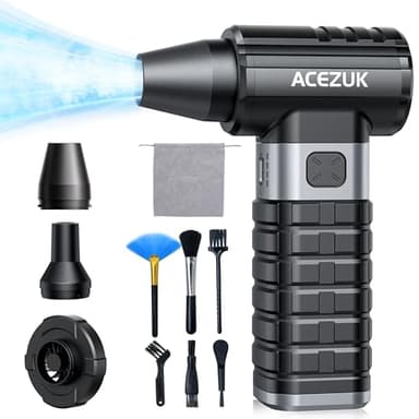 ACEZUK Soplador de Polvo Eléctrico 200000RPM,4 Velocidades Recargable Aire Comprimido Limpieza PC con Batteria10500mAh, Soplador Aire Comprimido para Laptop, Teclado, Coche