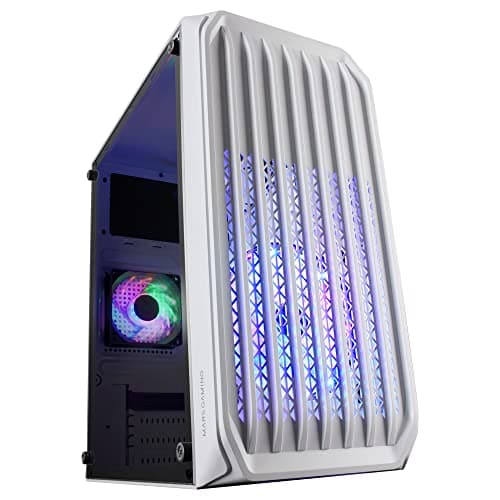 CAJA MICROATX COMPACTA MARS GAMING MC-S2 WHITE FRONTAL CON VENTILADOR FRGB VENTANA LATERAL SIN FUENTE DE ALIMENTACION