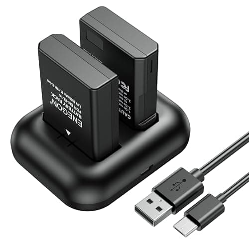ENEGON Batería de Repuesto (Paquete de 2) y Kit de Cargador rápido para Nikon EN-EL14/EN_EL14a y Coolpix P7000, P7100, P7700, P7800 DSLR D3100, D3200, D3300, D3400, D5100, D5200, D5300, D5500, DF