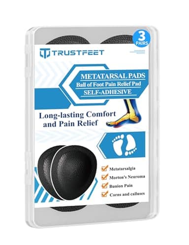 Trustfeet Almohadillas metatarsianas para hombres, 3 pares de cojines de bola de pie, alivio del dolor durante todo el día para metatarsalgia, neuroma de Morton, almohadillas de pie de 1/3 pulgadas de