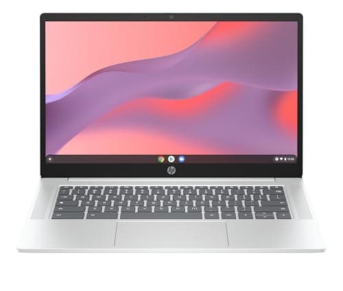 HP Chromebook 14a-nf0001ns - Ordenador portátil de 14" FHD (Intel N100, 8GB RAM, 128GB eMMC, ChromeOS) Silver - Teclado QWERTY Español