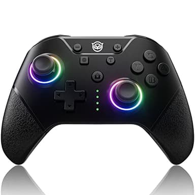NYXI 2024 Upgrade Mando Inalámbrico para Switch/Lite/OLED, LED, Pro con One Key Wake Up/Turbo/Botones Programables / 4 Vibraciones/Giroscopio/App Control