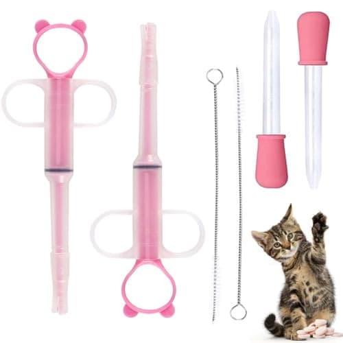 SULIUDAJI 6 Piezas Alimentador Medicamentos Jeringas, Dispensador de Pastillas para Gatos,Jeringa de Silicona para Mascotas,Dispensador De Pastillas para Mascotas, Dispensadoras Herramientas