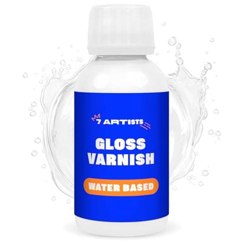 7 Artists Barniz para Pintura Acrilica 120 ml Barniz Acrilico Brillante | Barniz Arcilla Secado al Aire | Barniz Brillante para Pintura Acrilica | Barniz Manualidades | Barniz al Agua Brillante