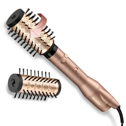BaByliss Cepillo Secador de Pelo Big Hair Dual AS952E, Cepillo Rotatorio de 50mm y 40 mm, Seca y Moldea a la vez, Tecnología Iónica, Rotación Bidireccional, Aire frio, Multicolor