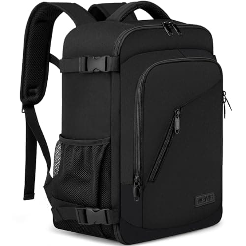 WENIG Mochila Viaje Cabina Avion 40x20x25 para Ryanair 20L Equipaje de Mano Bolsa de Viaje Hombre Mujer Maletas de Viaje Cabina Mochila Portatil 14 Pulgadas con Puerto USB para Trabajo,Escuelas Negro