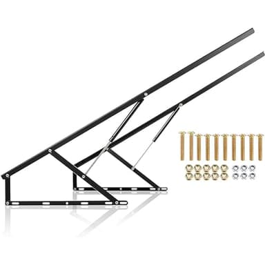 Juego de Mecanismo de Elevación dde Cama HidráUlico, Bisagras de Resorte de Elevación Plegables, Mecanismo Herrajes Cama Abatible, Amortiguadores Bisagra, Herrajes Cama Abatible, 7 Tamaños(Negro,150cm