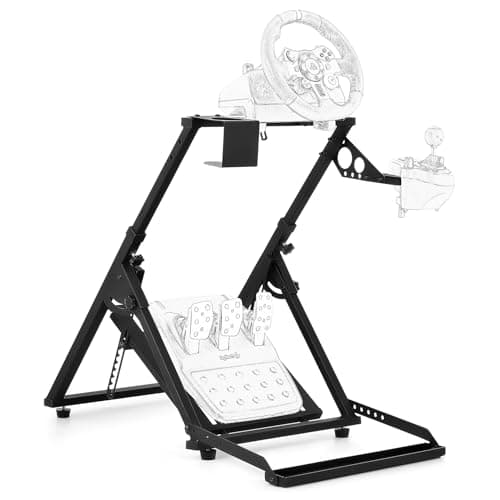 CO-Z Soporte Volante, Soporte para Volante Ajustable, Mayor Estabilidad con Ranura de Fijación, Soporte de Volante Compatible con Logitech G920 G27 G25 G29 Thrustmaster T80 T150 TX F430 y Más