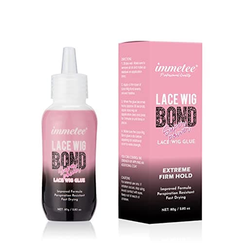 immetee Pegamento Para Peluca,Lace Glue Para Pelucas,Resistente al Agua Pegamento Invisible,Adhesivo Invisible Formulado Para Piel Grasa,Para Pelucas de Encaje y Postizos.80g