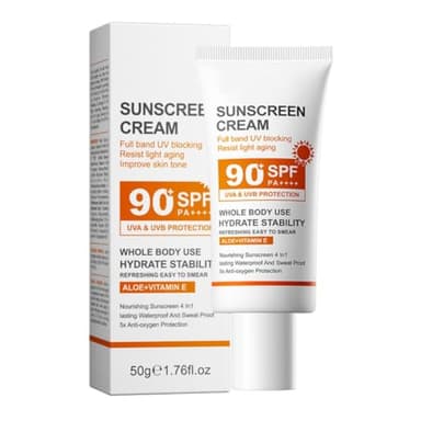 Lucoss Protector Solar SPF 90, Protector Solar Hidratante SPF 90, Protector Solar Facial Viaje Uso Diario Protector Solar De Acción Prolongada, Sin Aceite (50 Gramos)