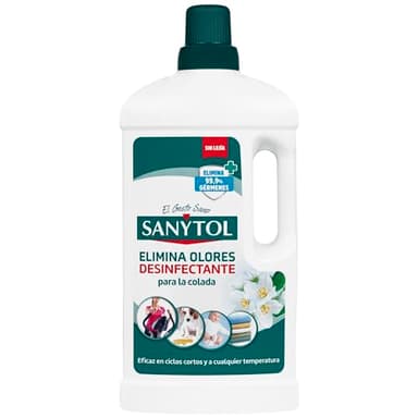 Sanytol - Desinfectante Textil para todo tipo de ropa, Elimina el 99,9% de Gérmenes y Malos Olores, Perfume Limón - 1,2L