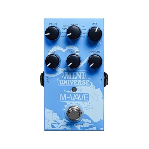 M-VAVE Pedal Guitarra Reverberación Innovación Sonido Único 9 Efectos Reverberación Universo Pedales Pure Digital, M008_PD38_UNIVERSE_BLUE
