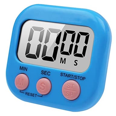 Pantalla Grande Temporizador de Cocina Digital con Pantalla LCD Grande, Cronometro Mesa,Reloj Temporizador Cocina Digital con Alarma Fuerte(Incluye batería) (Azul)