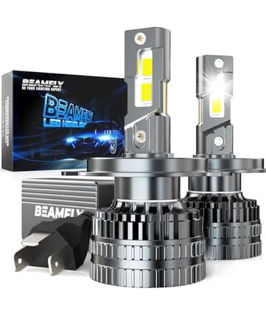BEAMFLY H4 HB2 9003 LED Bombillas Coche 130W 28000LM 6000K, Bombillas para Faros de Coche o Moto,Alta Potencia Tubo de Cobre Grueso,Bombilla de luz LED,2 pcs.