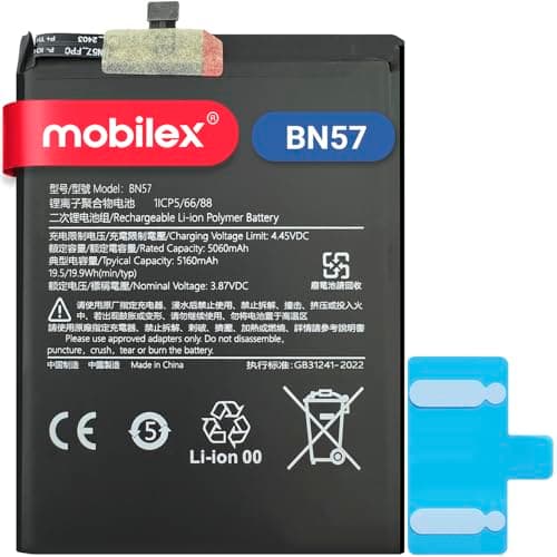 MOBILEX® Batería BN57 para Xiaomi Poco X3 NFC/Poco X3 Pro | Interna Repuesto | 5160mAh - OEM | Capacidad Original