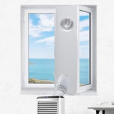 400CM Kit Sellado Ventana Aire Acondicionado Portátil, Bloquea el Aire Caliente, Fácil Instalación, para Aire Acondicionado Portátiles y Secadoras