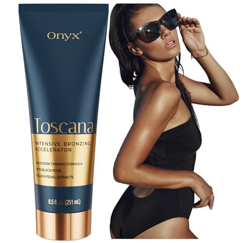 Onyx Toscana Crema Solarium - Acelerador del Bronceado y Loción Bronceadora - Aloe Vera Boost y Aceite Anticelulítico - Crema de Solarium con Fórmula de Aceite Nutritivo