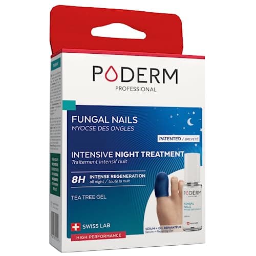 PODERM – HONGOS UÑAS PIES TRATAMIENTO PROFESIONAL DE NOCHE INTENSIVO 2 en 1 – Elimina la micosis | VEGANO | pies/manos | Fácil y rápido | Swiss Made