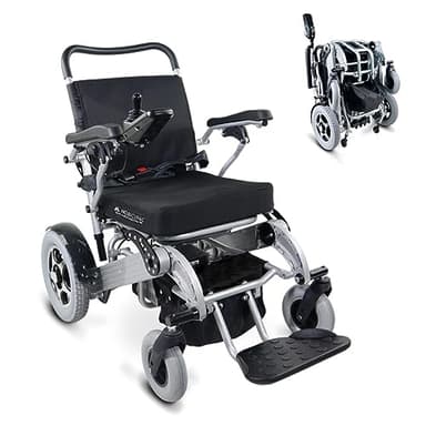 Mobiclinic®, Silla de ruedas eléctrica, Modelo troya plus, Marca española, Plegable, Con motor, Para mayores, Ligera, Asiento 45 cm, Autonomía 34 km, 2x24v, Color negro