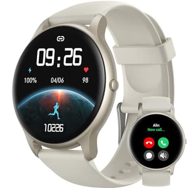 Parsonver Reloj Inteligente Mujer Hombre con Llamadas, Smartwatch Mujer con 100+ Deportivos, Monitor de Ritmo Cardíaco y Sueño, IP68 Impermeable Smartwatch para iOS Android, Estrella de Plata, SPROD1
