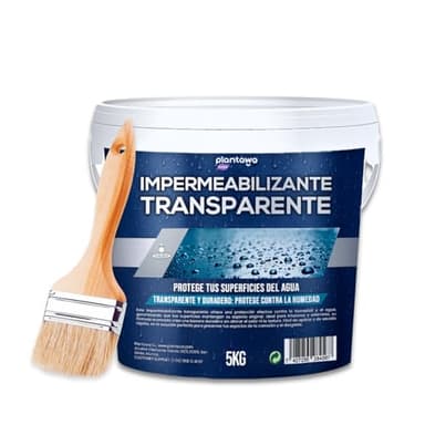 Plantawa Impermeabilizante Transparente 5kg | Revestimiento impermeable definitivo, Genera película protectora, Resistente al agua y humedad, Revestimiento impermeable para interiores y exteriores