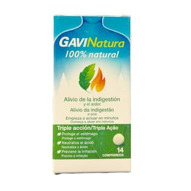 GaviNatura - Alivio de la indigestión y el ardor, triple acción, con ingredientes de origen 100% natural - 14 comprimidos