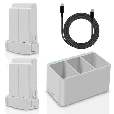 Coolshow Intelligent Flight Mini 4 Pro/Mini 3 Pro batería 2 unidades 3850 mAh Mini 3 batería de repuesto y cargador de batería Mini 4 Pro estación de carga compatible con DJI Mini 4 Pro, Mini 3 Pro,
